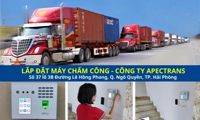 Lắp Máy Chấm Công Khuôn Mặt Công Ty Vận Tải Apectrans, 3B Lê Hồng Phong
